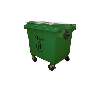 Contenedor verde para reciclaje o basura de 1.100 lts.
