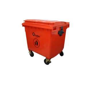 Contenedor rojo para reciclaje o basura de 1.100 lts.