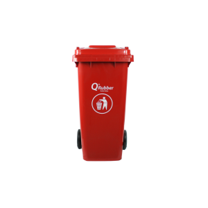 Contenedor rojo para reciclaje o basura de 120 lts.